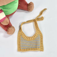 Châle en tricot à rayures jaunes et bleues, doux, tissé à la main, en peluche, accessoire de tenue pour poupées - Vente chaude