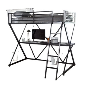 Cheap Modern School Dormitory Bedroom Furniture Metal <strong>Adult</strong> <strong>Loft</strong> <strong>Bed</strong> With Desk for Kids - Product Image 1