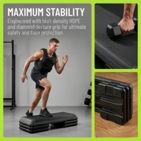 Plataforma de Step Ajustable FDFIT de Alta Calidad, 110 cm, Multinivel, Superficie Antideslizante de TPE, PP y ABS, para Gimnasio, Centro de Fitness, Cardio en Casa