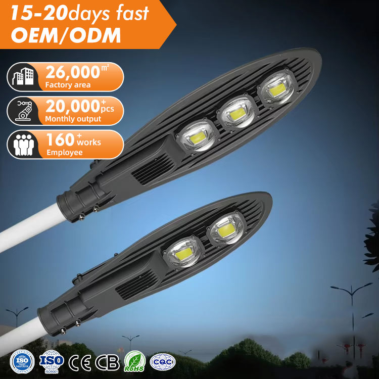 AORUITAI Precio de fábrica Ip65 Iluminación exterior impermeable 50 100 150 200 Watt Farola LED personalizada