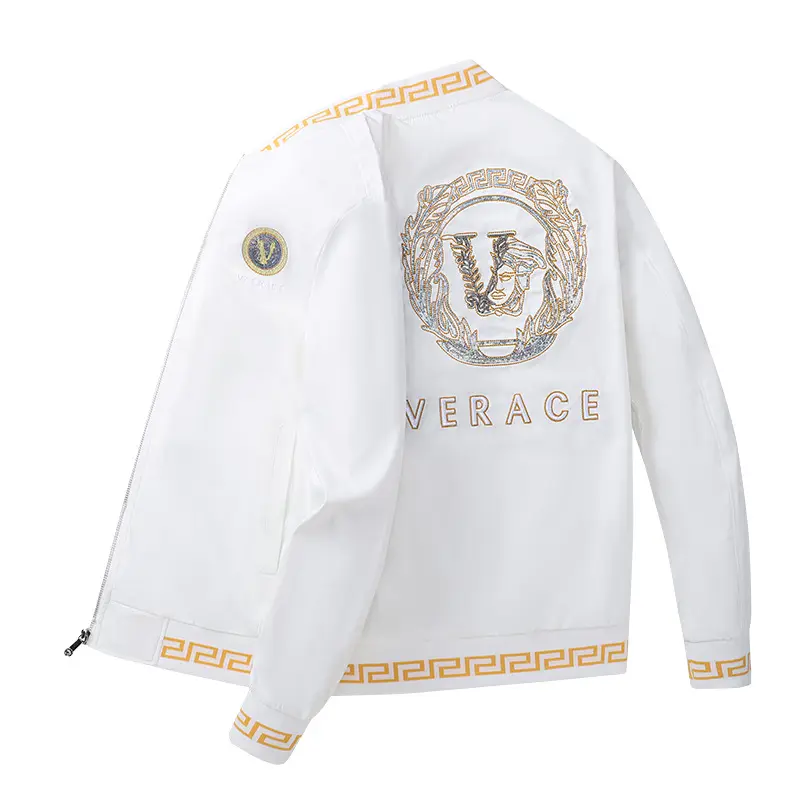 男性用ブランド高品質スリムジャケット2021年流行刺繍デザイナーコートメンズ冬防風ジャケット男性コート