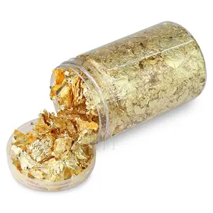 Bin 2 g Gold Foil silver Flakes for Resin Metallic Leaf for nail salon