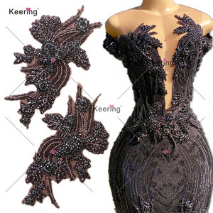 Precio al por mayor 3D Flor <span class=keywords><strong>de</strong></span> diamantes <span class=keywords><strong>de</strong></span> imitación cristal corpiño apliques faja hombro vestido parches para cumpleaños vestido <span class=keywords><strong>de</strong></span> graduación WDP-296 Keering - Product Image 5