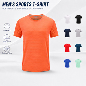 เสื้อยืดผู้ชายผ้าไอซ์ซิลค์แห้งเร็ว ประสิทธิภาพสูง 200GSM ระบายอากาศได้ดี ป้องกันรอยยับ ปรับแต่งได้ เหมาะสำหรับกีฬา ฟิตเนส ออกกำลังกาย ผ้าถัก - Product Image 1
