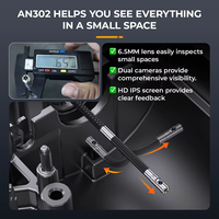 Endoscope industriel professionnel à double objectif avec écran IPS de 4,3 pouces pour l'inspection automobile et des canalisations - AN302 (6,5 mm, 1080P)