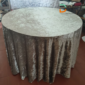 Vente en gros <span class=keywords><strong>nappe</strong></span> en velours floral écrasé blanc ivoire or gris plusieurs couleurs en option - Product Image 3