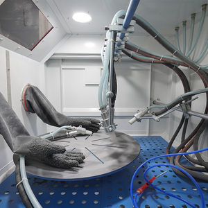 Safety Interlock Automatic Turntable <b>Sandblasting</b> Cabinet Metal Surface Cleaning Machine - Product Image 3