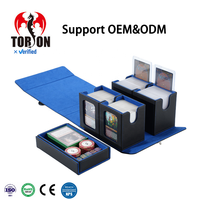 Boîte de rangement Torson personnalisée OEM ODM pour cartes TCG RPG avec fermeture magnétique en cuir PU pour plus de 400 cartes à double pochette