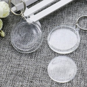 Llavero de Acrílico Transparente para Insertar Fotos, Llavero Redondo de Plástico con Broche, para Recuerdos Promocionales al por Mayor - Product Image 6