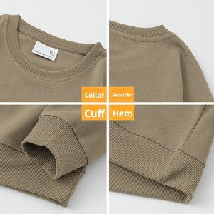 Felpa pesante personalizzabile con LOGO, calda, foderata in pile, spessa, tinta unita bianca, girocollo, <span class=keywords><strong>senza</strong></span> <span class=keywords><strong>cappuccio</strong></span>, per primavera, autunno e inverno - Product Image 3