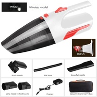 Aspiradora de Coche Húmeda/Seca de 120W y 9000Pa, Portátil, con Cable e Inalámbrica, con Luz LED HEPA, Cable de 3.5m, 2200mAh, para Hogar y Oficina, ABS