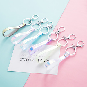 DINGHONG Lanière de poignet en PVC souple, porte-clés avec mousqueton en alliage, accessoires en cuir DIY, logo personnalisé, cadeau promotionnel - Product Image 5