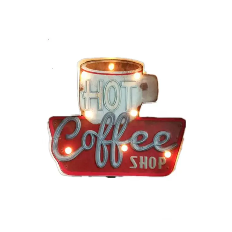 Koffie Wanddecoraties, Metalen Vintage Handgemaakte Marquee Reliëf Tin Decor, industriële Stijl Muur Opknoping Teken Voor Bar Of Cafe