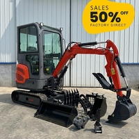Mini Excavator 1.5 Ton Gratis Ongkir, Mesin EPA/EURO 5, Crawler Digger, Alat Berat Pertanian, Excavator Kecil Baru
