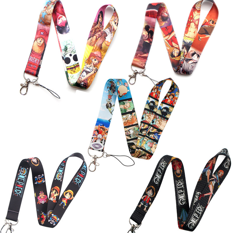 Fashion Cute Cartoon Anime Piece Luffy Chopper Zoro Lanyard Phone Card Anti-Lost Lanyards Accessories Custom Lanyard Keychain