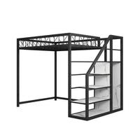 Lit superposé simple réglable en métal moderne et durable Meida MDL-G19 avec bureau amovible, garantie 8 ans, pour chambre et appartement (Entrepôt)