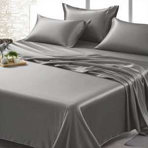 Sábana Plana de Lujo 100% Seda de Morera Pura, 22 Momme, Tela Satén, Tinte Liso, Ropa de Cama de Seda para Niñas, Estilo Chino - Product Image 2