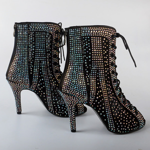 Zapatos de Baile Premium <span class=keywords><strong>para</strong></span> <span class=keywords><strong>Mujer</strong></span> Venta Directa de Fábrica con Cuentas Brillantes y Empeine de Seda Antideslizantes <span class=keywords><strong>para</strong></span> Baile Latino de Salón <span class=keywords><strong>Tango</strong></span> y Salsa - Product Image 2