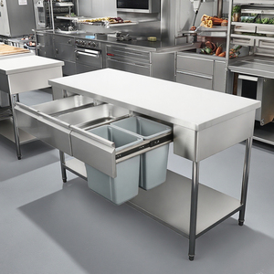 Bàn làm việc bằng thép không gỉ có ngăn kéo, thiết bị nhà bếp nhà hàng khách sạn bền chắc - Product Image 4