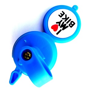 กระดิ่งจักรยานพร้อมเลนส์ อุปกรณ์เสริมจักรยานทำจากพลาสติกเรซินสีน้ำเงินสำหรับจักรยานเสือภูเขา - Product Image 5