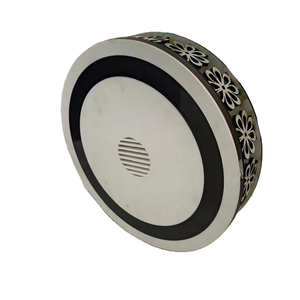 Ventilateur de plafond moderne en bois avec moteur DC et éclairage LED, 5 vitesses, fonctionnement silencieux, économe en énergie, design floral élégant - Product Image 1