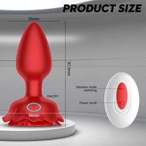 2023 grosir laki-laki Remote kontrol steker getar mawar Vibrator <span class=keywords><strong>Anal</strong></span> pria - Product Image 3