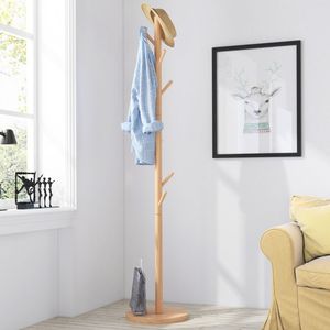 Perchero de bambú Natural para colgar ropa, organizador de almacenamiento de ropa de madera <span class=keywords><strong>con</strong></span> estante superior y Zapatero - Product Image 4