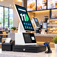 Sistem POS All-in-One Monitor Layar Sentuh Kapasitif 15 Inch Terminal POS untuk Restoran