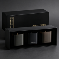 Maßgefertigtes 3er-Pack Luxus Private Label Natürliche Sojawachs Glas-Duftkerzen Geschenkset Wohndekor Souvenirs Geschenk Aromatische Kerzen