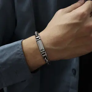 Punk Bracelet Jewelry Stainless Steel Box Bali Byzantine Chain Hand Bracelets With Box Clasp For Man