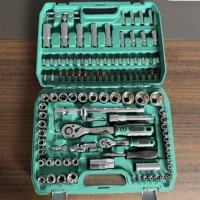 Ensemble d'outils de réparation automobile de 108 pièces : clés à cliquet de 1/4" et 1/2", douilles et embouts