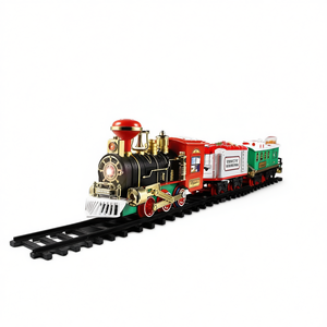 Tren Eléctrico a Pilas con Sonido y Luz, Decoración Navideña, Regalo para Niños, Modelo de Plástico de Estilo Tradicional - Product Image 1