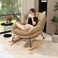Nouvelle Arrivée Populaire : Fauteuil à Bascule Contemporain en PU, Fauteuil Relax Décontracté pour Bureau à Domicile, Canapé Paresseux Simple avec Housse en Coton Moderne