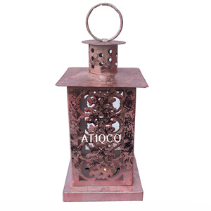 Atiqco Round Metal Glass Tealight Candle Holder Handmade Traditional European Style Outdoor Garden Decor - Product Image 2