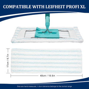 Paños de Microfibra Reutilizables de Alta Calidad <span class=keywords><strong>para</strong></span> Limpieza de Pisos Leifheit, Cubierta <span class=keywords><strong>para</strong></span> Mopa Húmeda y Seca - Product Image 2