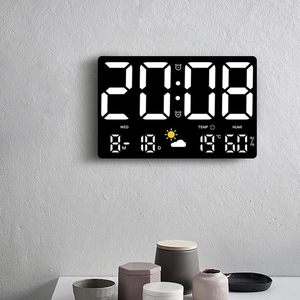 Seven Languages Big Digital Wall <b>Clock</b> Large Display <b>Led</b> with Day and Date Mirror Temperature Home Decoration <b>Clock</b> - Product Image 3