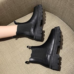 Bottines à plateforme <span class=keywords><strong>beige</strong></span> punk de <span class=keywords><strong>haute</strong></span> qualité pour femmes, vente en gros, automne-hiver, bottines à plateforme noires - Product Image 4