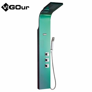 Panel de ducha de pared de acero inoxidable con cascada, columna de ducha, torre de masaje con chorros corporales y paneles de ducha LED - Product Image 6