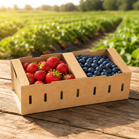 Boîte à fruits en carton ondulé haute résistance à l'empilage, avec trous découpés sur mesure, en papier kraft recyclable, pour produits frais, vente en gros
