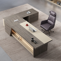 Escritorio Ejecutivo Moderno de Lujo en Forma de L, Muebles Modulares de Madera para Oficina, Muebles para Gerentes con Espacio para Computadora