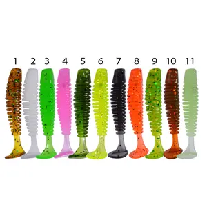 Soft Artificial Fishing Lures 38mm 0.8g 20pcs T Tail Soft Lure Grub Lure Worm Baits Fishing Tackle plastic Bait