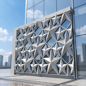 Paneles de Pared Cortina de Aleación de Aluminio, Diseño de Ondas 3D, Anticorrosión, Ignífugos, Estilo Industrial, Interior/Exterior, para Villas y Hoteles - Product Image 1