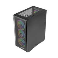 Boîtier PC Gaming Mid-Tower avec refroidissement liquide 240, panneau latéral transparent, format ATX, en stock