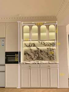 Modern Simple Wood <b>Side</b> Cabinet for Living & Dining Room Elegant Wine Rack Against the Wall Home Dining Furniture - Product Image 3