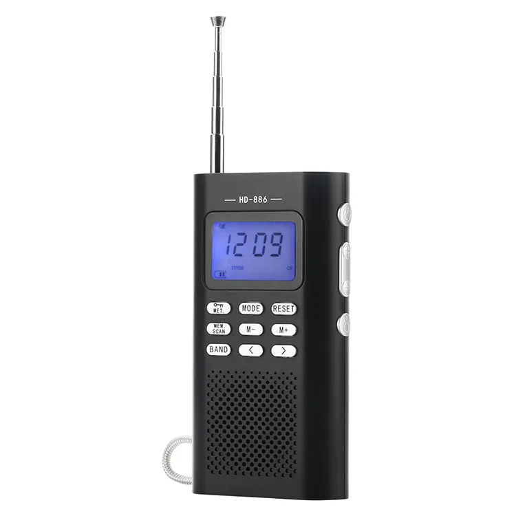 Dijital Taşınabilir Radyo Tarayıcıları FM AM SW Çoklu Bantlı Cep Radyo Meşale Ile dijital radyo tarayıcıları