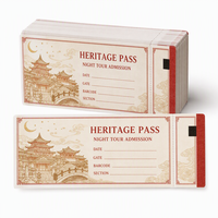 Billet combiné pour attractions touristiques, parcs d'attractions, zoos et visites, avec impression UV couleur et pelliculage brillant, et carte d'embarquement aérien