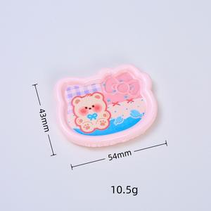 Милый цветной брелок-шарм из смолы в виде кота с бутербродом, перфорированный, для украшения чехлов, заколок для волос и других поделок - Product Image 5