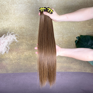 ขายส่ง # ผมตรงสีธรรมชาติ 4 สี แบบเป็นมัด 100% ผมแท้บราซิล ต่อผมแบบเส้นคู่ - Product Image 5