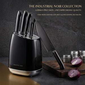 Messer <b>Set</b> Professional Non Stick Chef <b>Knife</b> <b>Set</b> Black Titanium Full Stainless Steel Kitchen <b>Knife</b> <b>Set</b> with Block - Product Image 2