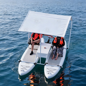 PVC Inflatable Catamaran Boat 2 Person Inboard Motor <b>Yacht</b> with Sport Fishing and Sightseeing Cruising - Product Image 6